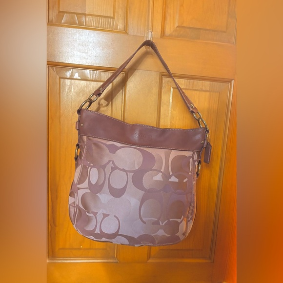 Coach Zoe Optic Signature Large Hobo Handbag Ex Cond FIRM RESERVED - Picture 5 of 11